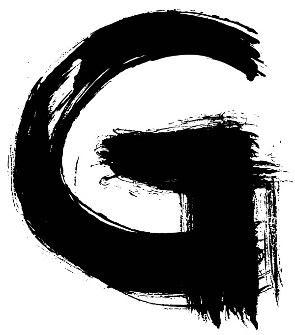 字母毛筆g
