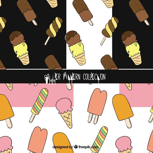 大夏天的图案的冰淇淋品种