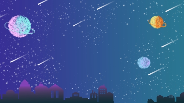 浪漫夜晚流星雨廣告背景