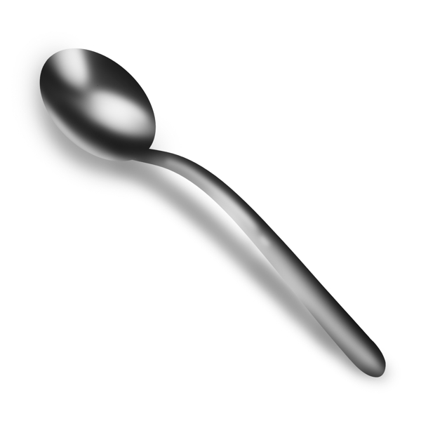 银灰色椭圆形长条勺子
