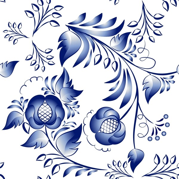 藍(lán)色花紋花卉圖片