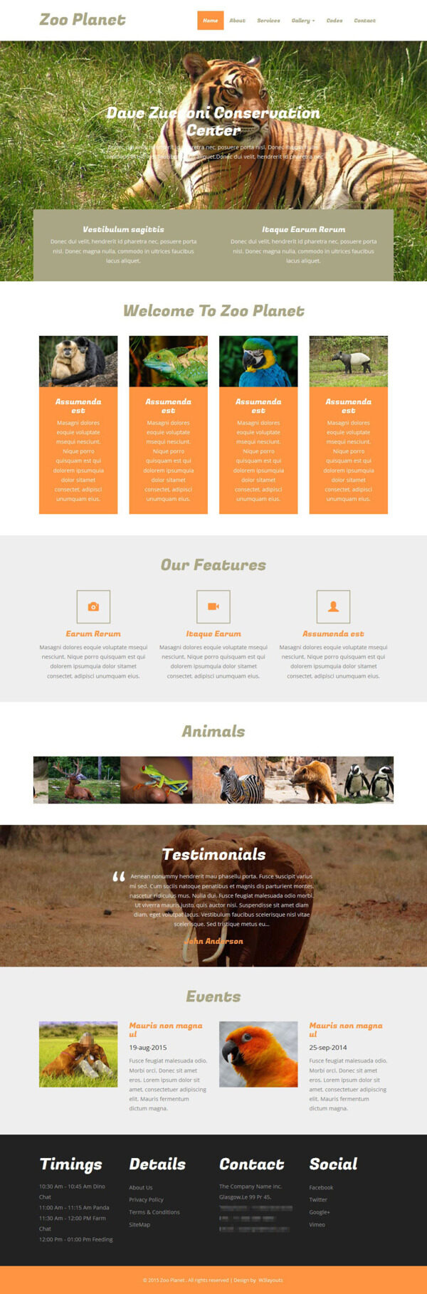 野生动物园响应式网页模板