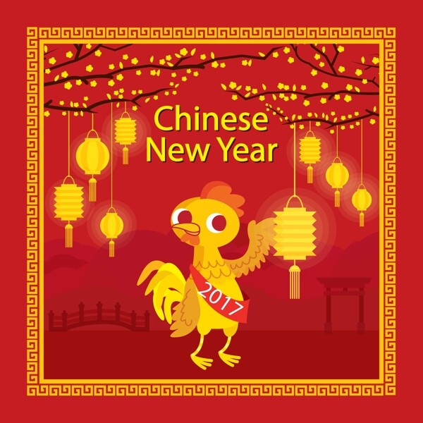 新年燈籠喜慶海報(bào)
