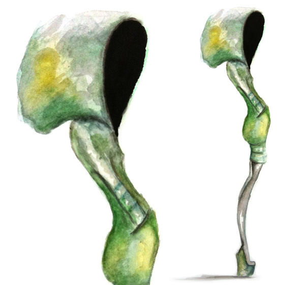 藍色連帽裙設(shè)計圖