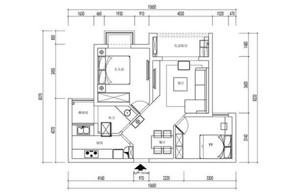 小户型居室CAD平面方案
