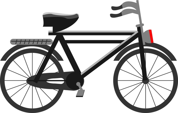原创矢量卡通简约老式自行车素材