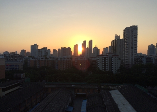 城市夕阳图片