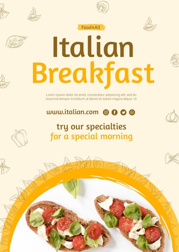 意大利美食宣传广告素材