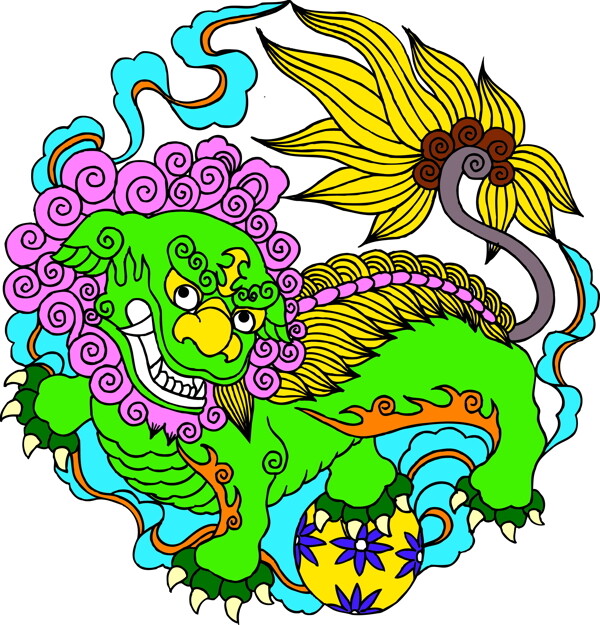 鳥(niǎo)獸吉祥插圖裝飾