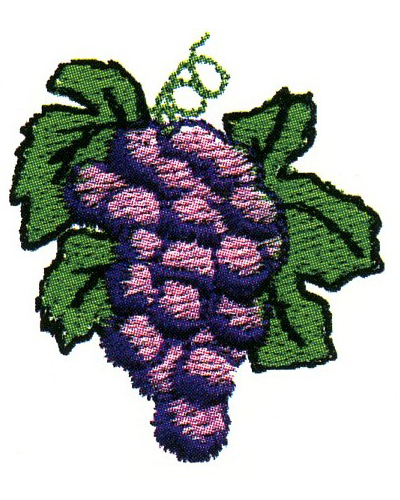 绣花植物水果色彩葡萄免费素材