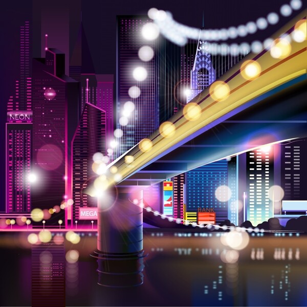 城市夜景光效