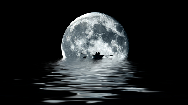 月亮海水自然生态背景素材