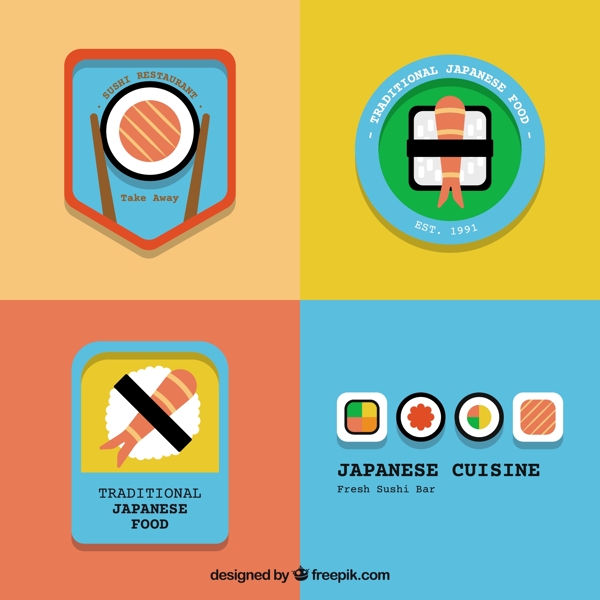 平面设计中的传统日本食品标志