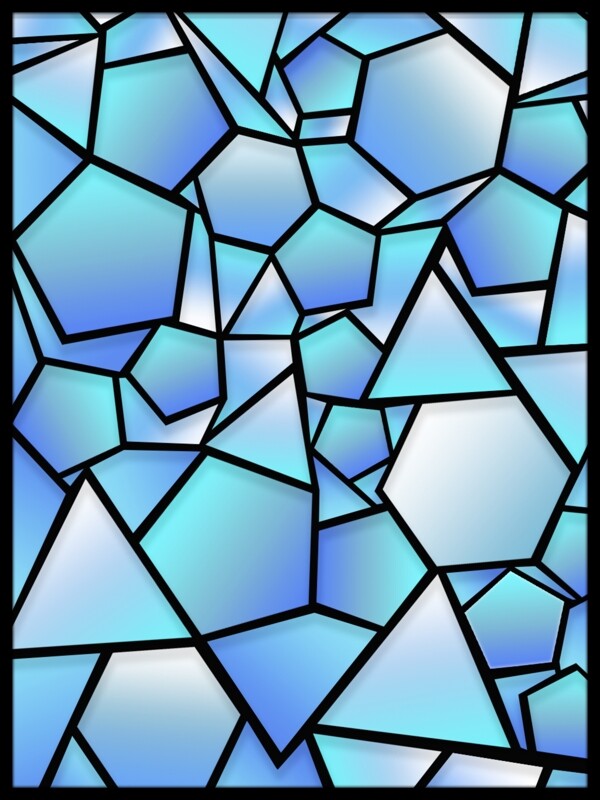 文艺几何形状渐变平铺透明花玻璃哥特式背景