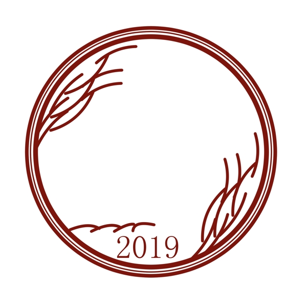 圓形新年立體邊框