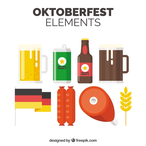 德国啤酒食品和国旗