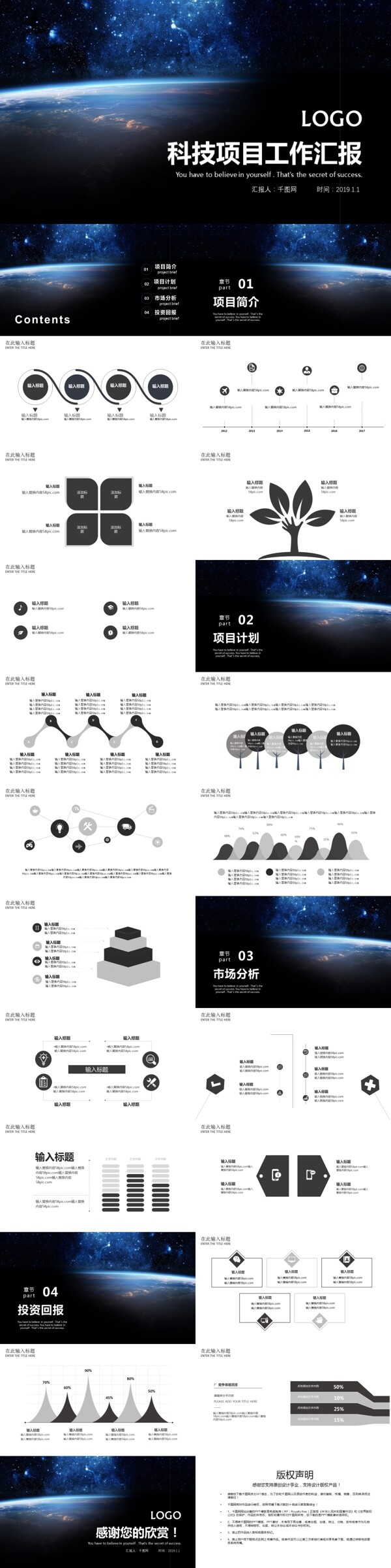 科技項目工作匯報PPT模版