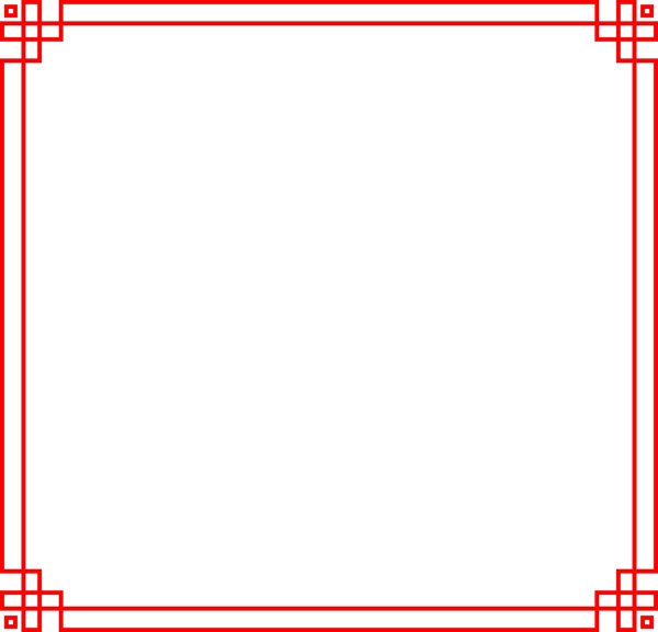 紅色中國風(fēng)線條邊框