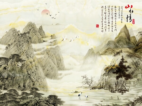 新中式背景墻