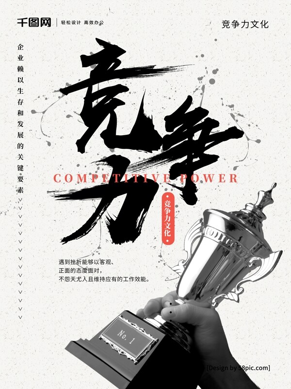 中国风竞争力企业文化宣传海报