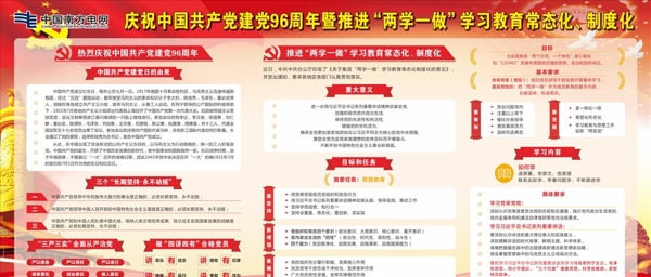 兩學一做黨建展板