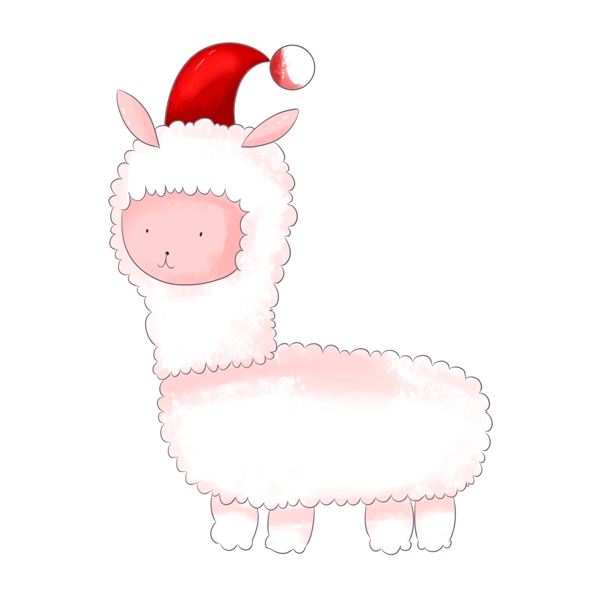 过圣诞节的羊插画