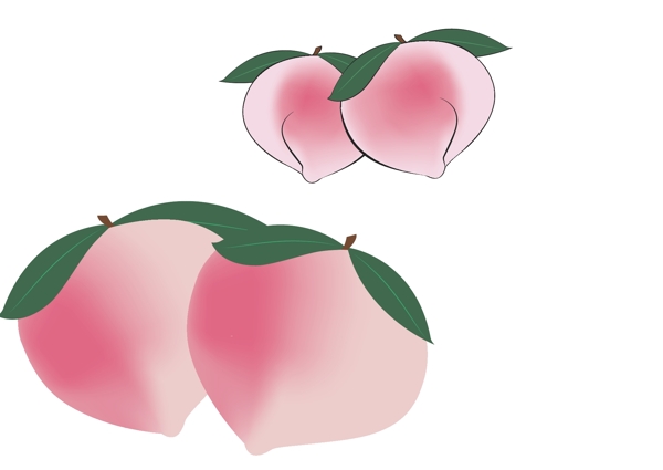 卡通手绘水蜜桃