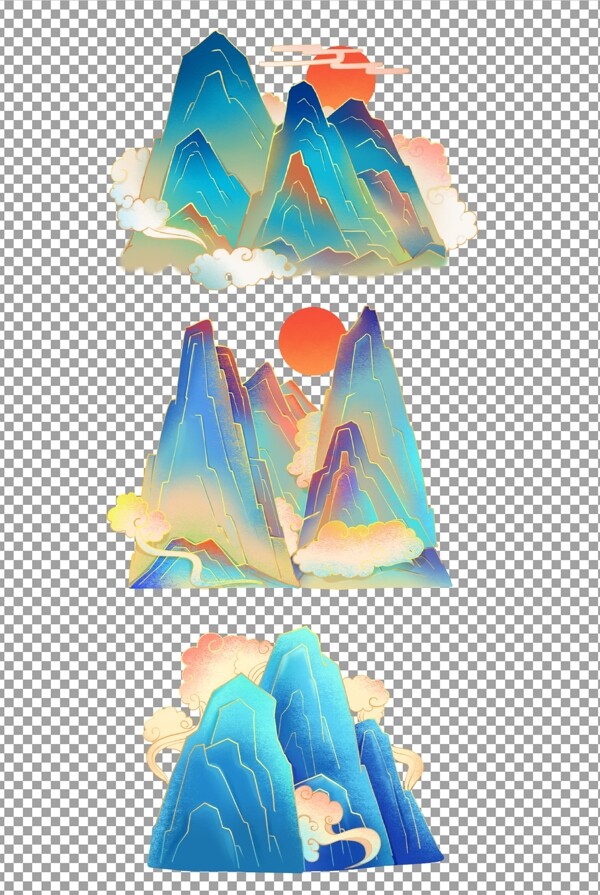 國潮山水青山