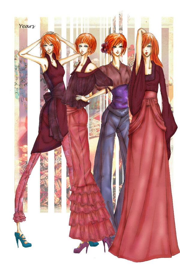 4款深色女裝設(shè)計圖