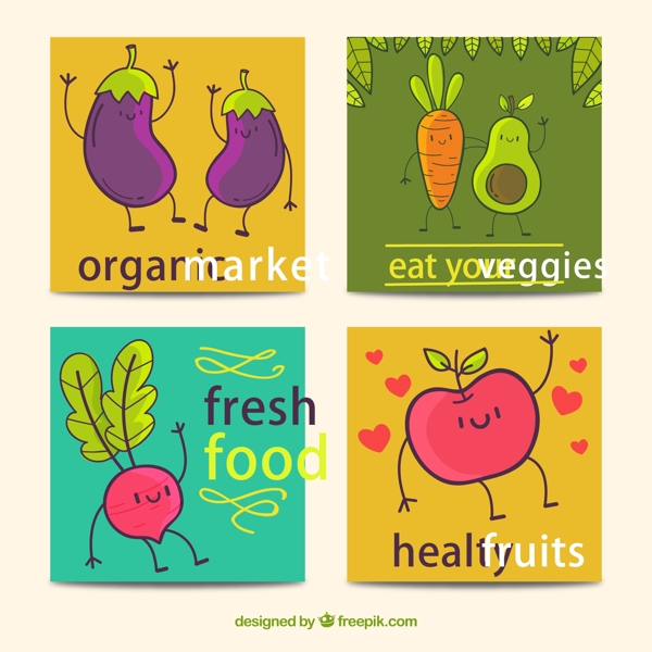 手绘蔬菜水果卡片图片