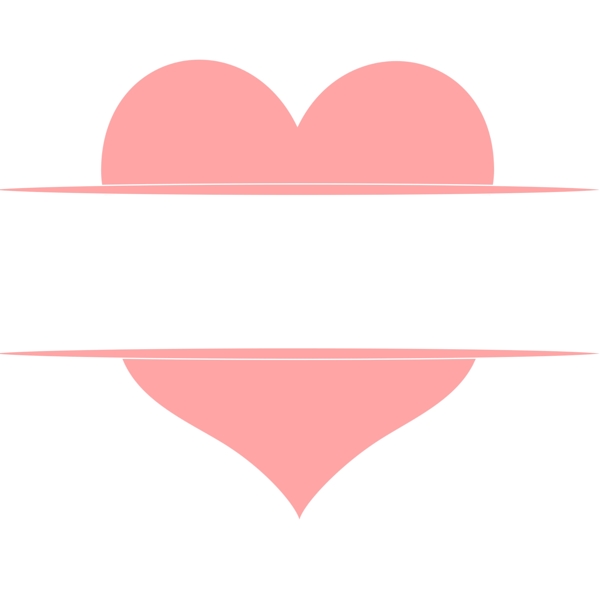 爱心拆分纹理边框素材简约可商用粉红色