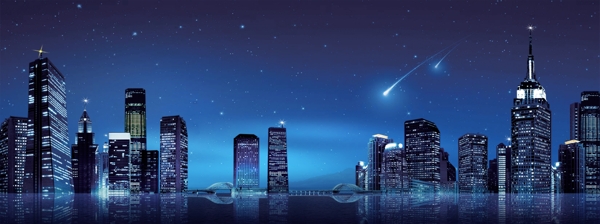 都市流星夜景