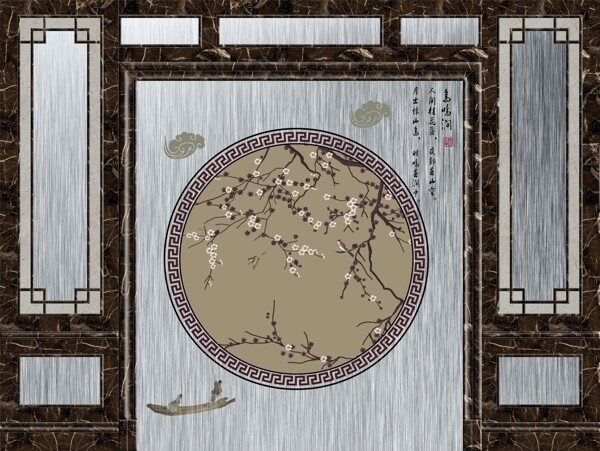 新中式背景墻