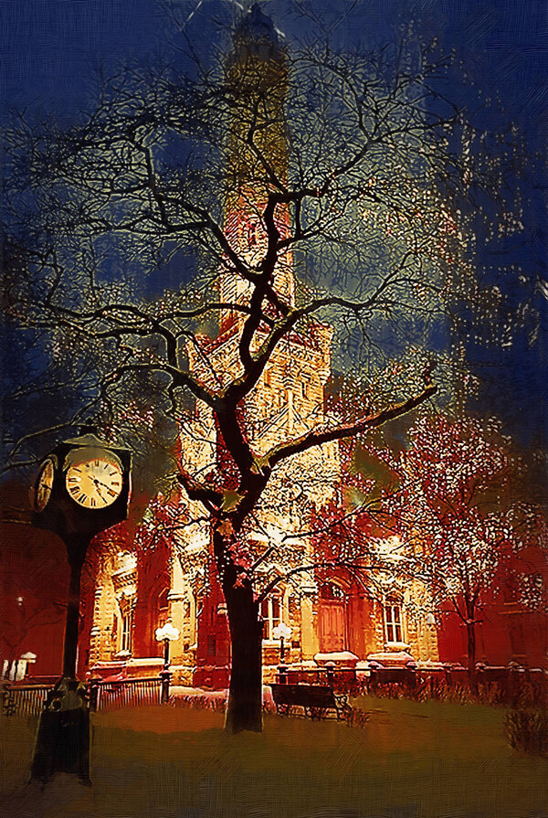 雪夜图片