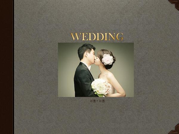韩国艺术婚纱摄影PPT模板