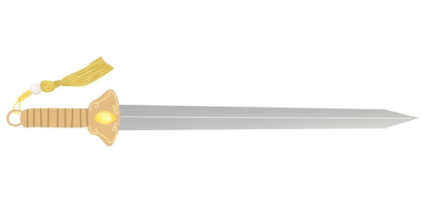 黄色的长剑装饰插画