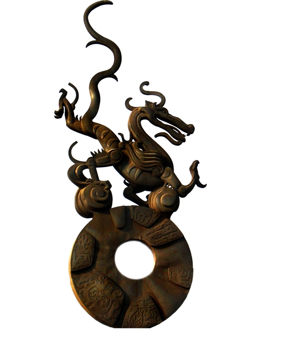 一个铜雕的龙很有气势图片