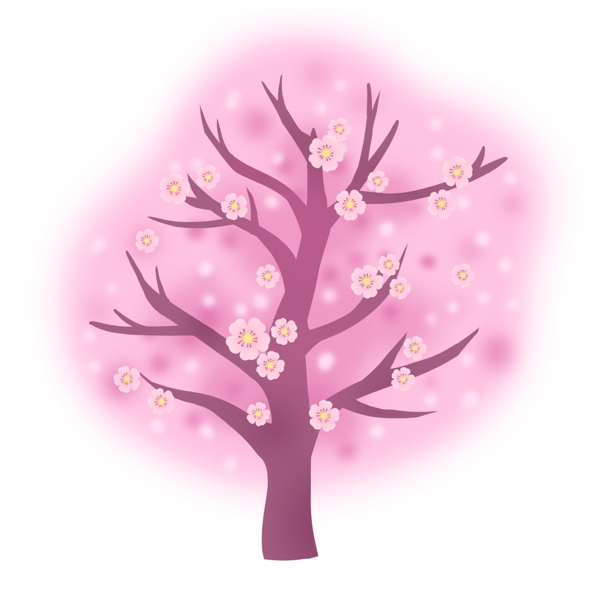 一棵樱花树免抠PNG素材