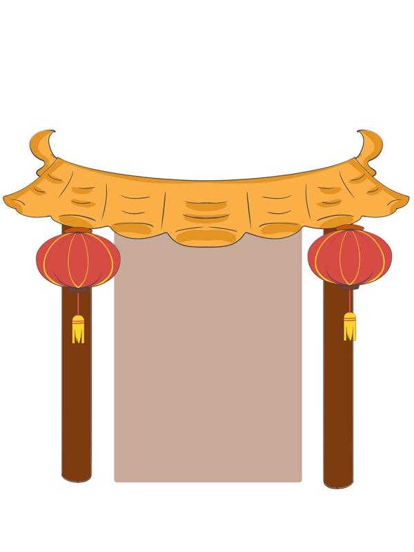 新年邊框開門邊框手繪邊框