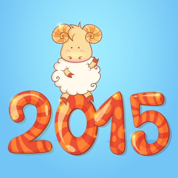 2015年卡通绵羊背景