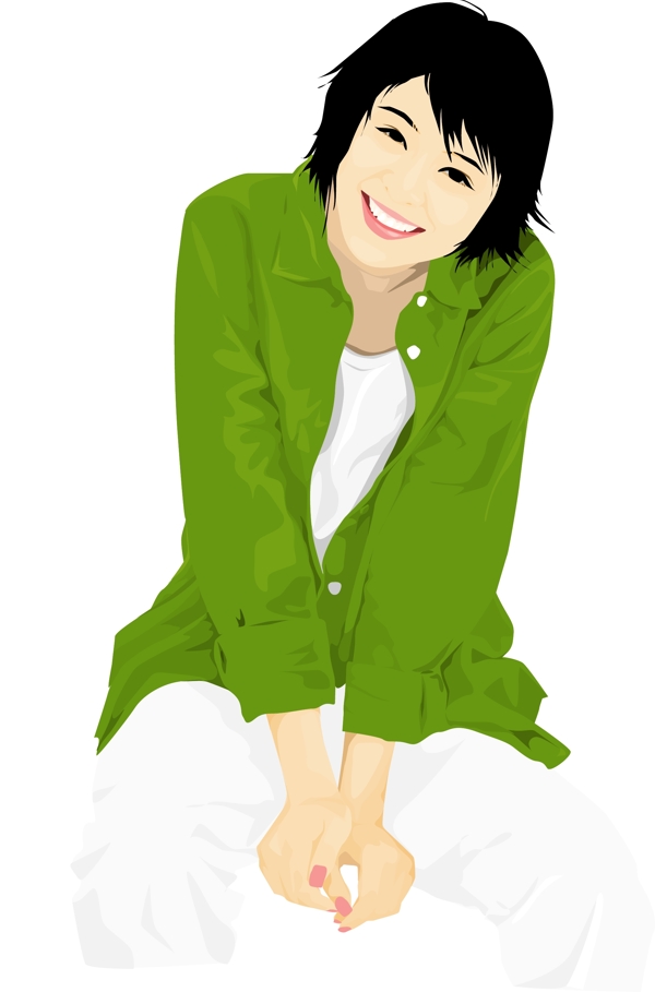 插畫時(shí)尚美女百態(tài)美女圖片