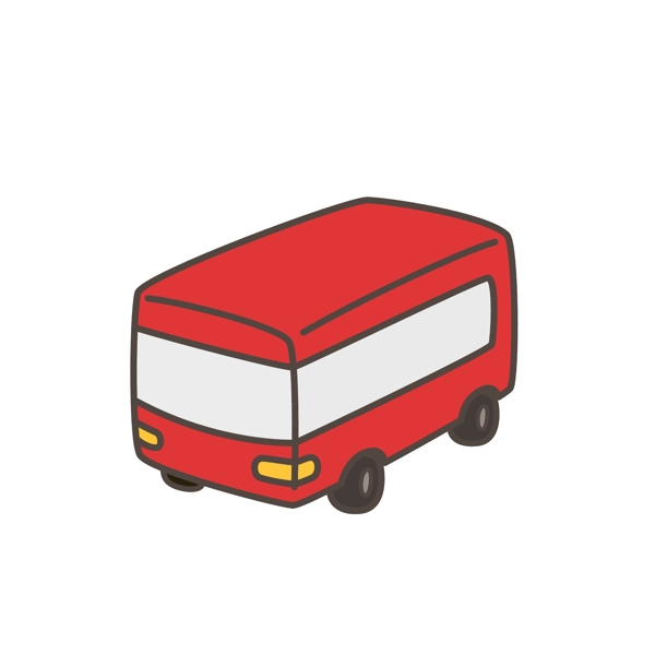 矢量卡通可爱矢量玩具巴士车