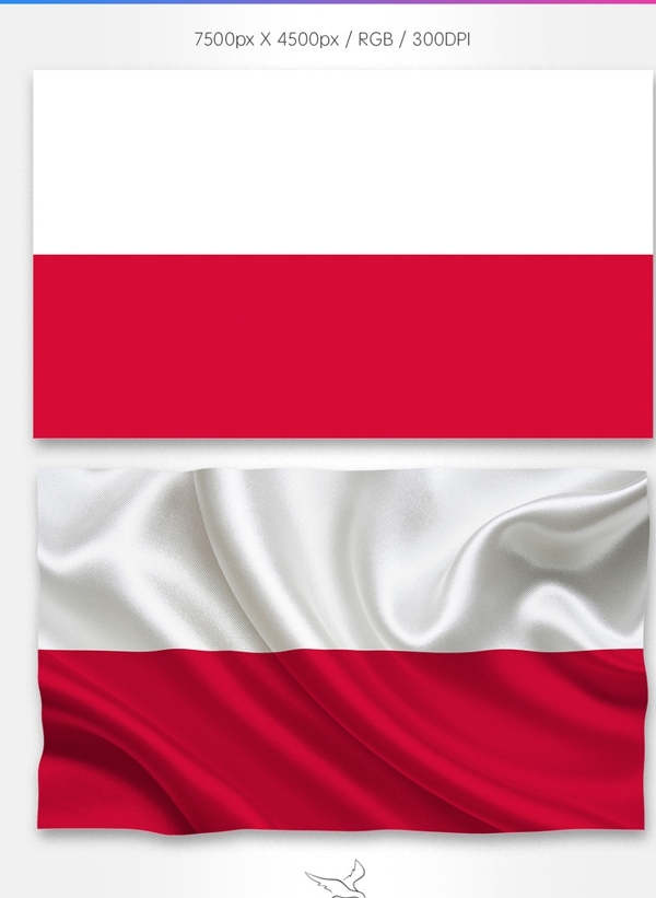 波兰国旗分层psd