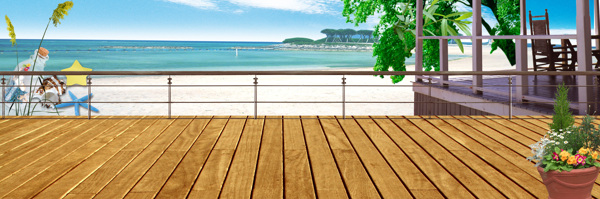 海灘風景banner背景