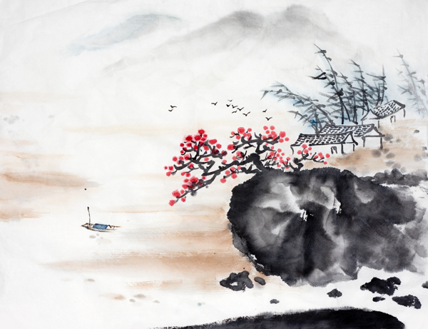水墨山水畫背景