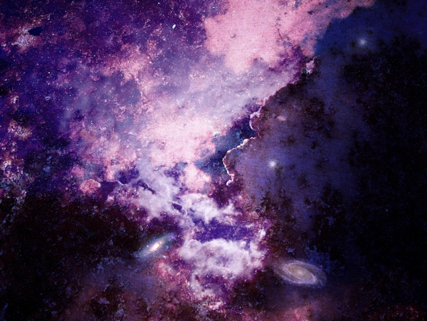 紫色霞光星空图片