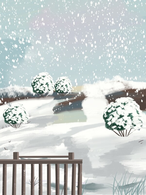 小雪节气郊外风景背景