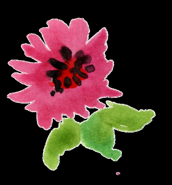 黑粉花蕊透明裝飾素材