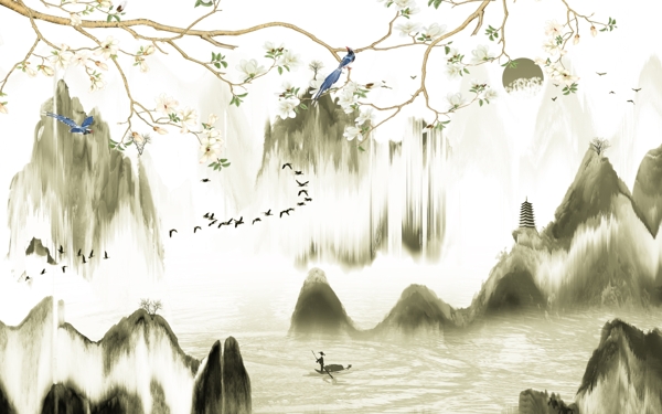 新中式背景墻