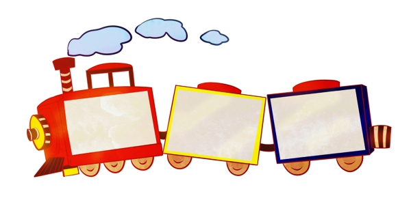 火车边框卡通插画